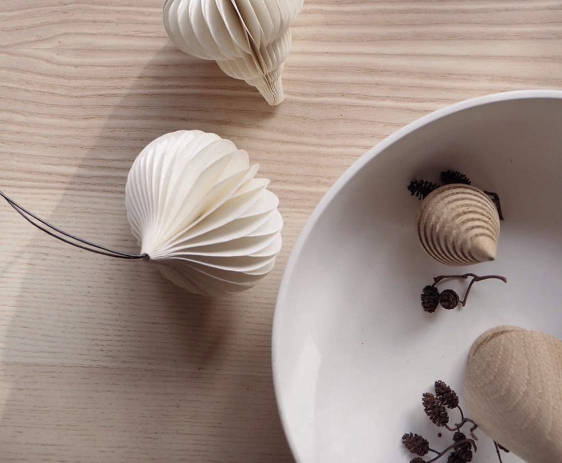 Folded Ornament, Onion Jeweled White Folded Ornament, Onion Jeweled White